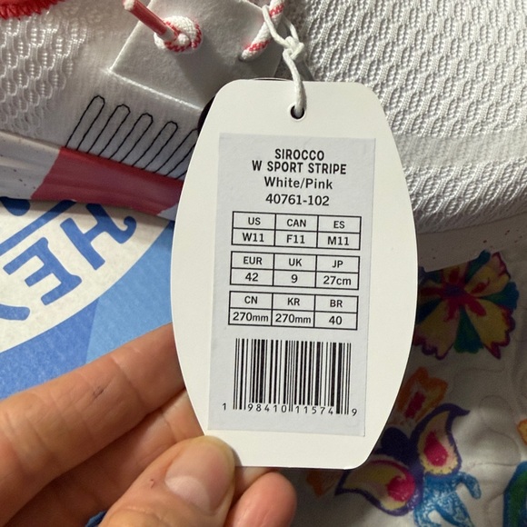 **Price Firm** Hey Dude Sirocco W Sport Stripe White/Pink Vacation Size: W 11 - Picture 8 of 11